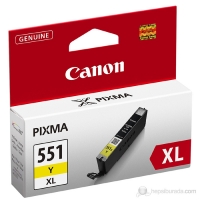 <span>CANON</span> 551XL CLI-551Y XL Yüksek Kapasiteli Orjinal Sarı Kartuş 695 Sayfa