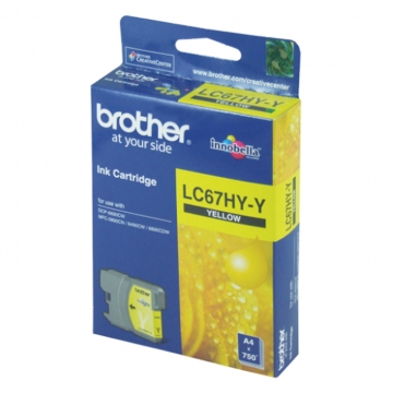 BROTHER LC-67HYY Yüksek Kapasiteli Orjinal Sarı Kartuş 750 Sayfa