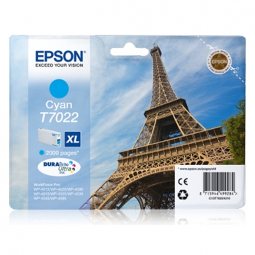 EPSON T7022XL C13T70224010 Yüksek Kapasiteli Orjinal Mavi Kartuş 2.000 Sayfa
