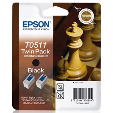 EPSON T0511 C13T05114210 Orjinal Siyah Kartuş Twin Pack 2 Li PAKET