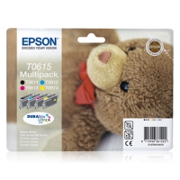 <span>EPSON</span> T0615 C13T06154010 Orjinal Siyah + Sarı + Kırmızı + Mavi Kartuş 4 Lü PAKET