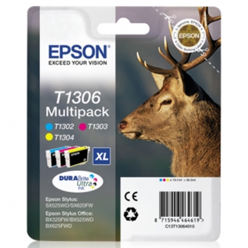 EPSON T1306XL C13T13064010 Orjinal Sarı + Kırmızı + Mavi Kartuş 3 Lü PAKET