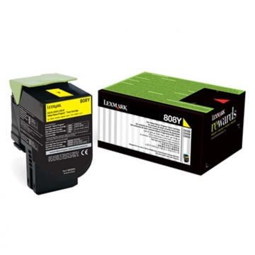 LEXMARK 808Y 80C80Y0 Orjinal Sarı Lazer Toner 1.000 Sayfa
