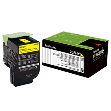 LEXMARK 708HY 70C8HY0 Yüksek Kapasiteli Orjinal Sarı Lazer Toner 3.000 Sayfa