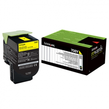 LEXMARK 708Y 70C80Y0 Orjinal Sarı Lazer Toner 1.000 Sayfa