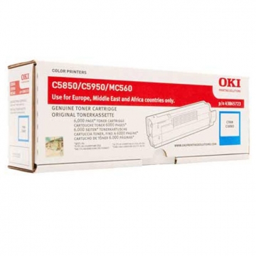 OKI C5850 43865743 Orjinal Mavi Lazer Toner 6.000 Sayfa
