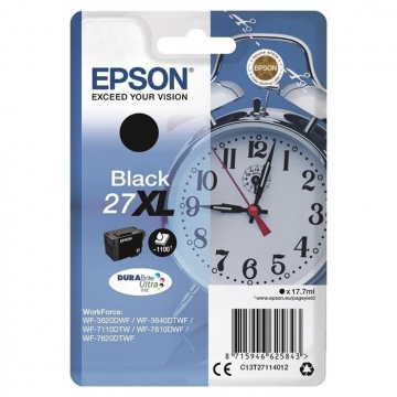 EPSON 27XL T2711 C13T27114020 Yüksek Kapasiteli Orjinal Siyah Kartuş 1.100 Sayfa