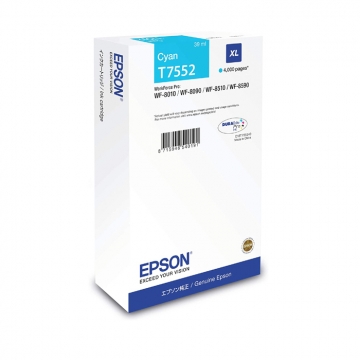 EPSON T7552XL C13T755240 Yüksek Kapasiteli Orjinal Mavi Kartuş 4.000 Sayfa