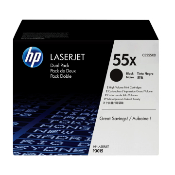 HP (Hewlett Packard) 55X CE255XD Orjinal Siyah Lazer Toner 2 Li PAKET