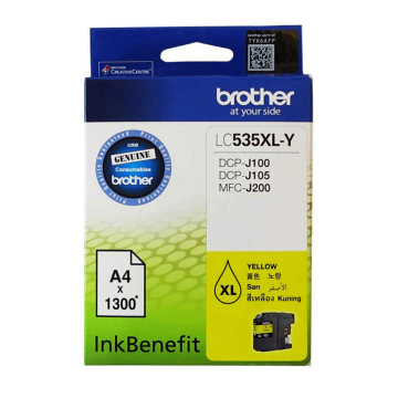 BROTHER LC-535XL-Y Yüksek Kapasiteli Orjinal Sarı Kartuş 1.300 Sayfa