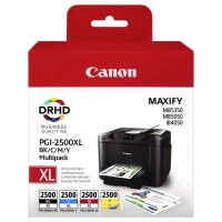<span>CANON</span> PGI-2500XLCMYBK  Orjinal Siyah+Sarı+Kırmızı+Mavi Kartuş 4 Lü PAKET