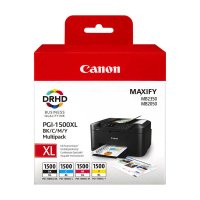 <span>CANON</span> PGI-1500XLCMYBK Orjinal Siyah+Sarı+Kırmızı+Mavi Kartuş 4 Lü PAKET