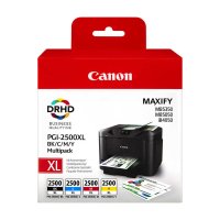 <span>CANON</span> PGI-2500XLCMYBK  Orjinal Siyah+Sarı+Kırmızı+Mavi Kartuş 4 Lü PAKET